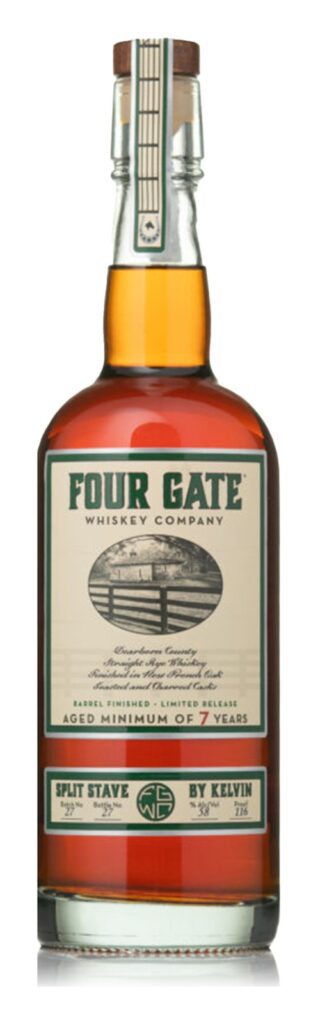 Split Stave by Kelvin French Oak Rye bottle